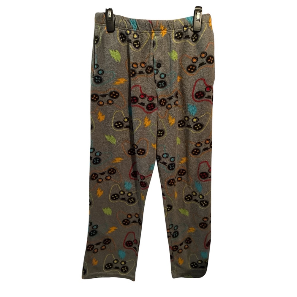Mens Size Large Gray Multicolor Gaming Lounge Pajama Bottom Sleep Pants